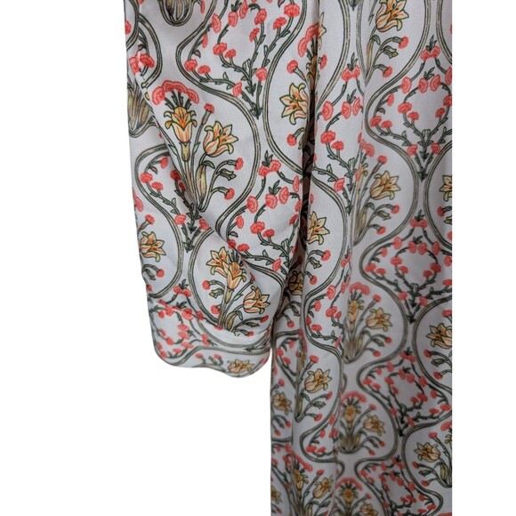 LOFT Womens Floral Maxi Shirt Dress 12 Long Sleeve Button Front Tuilerie - Picture 9 of 14
